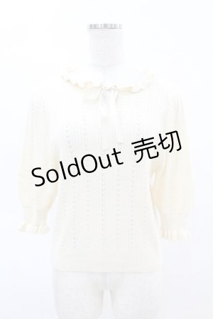画像: F＆A / フロントリボン透かし編みニットプルオーバー Free IVORY H-25-04-14-040-0-TO-NS-ZH