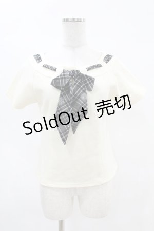 画像: an another angelus / チェックスカーフ付きカットトップス Free IVORY H-25-04-14-042-CA-TO-NS-ZH