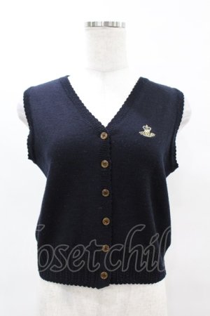 画像: Jane Marple / ロゴ刺繍ベスト M ネイビー H-25-04-15-038-JM-TO-KB-ZH