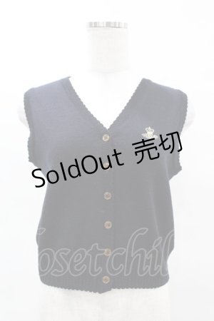 画像: Jane Marple / ロゴ刺繍ベスト M ネイビー H-25-04-15-038-JM-TO-KB-ZH