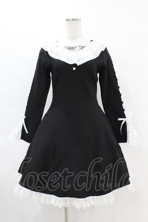 画像: mellfy memory / Precious memories flare ニットワンピース M BLACK H-25-04-15-1034-0-OP-NS-ZH