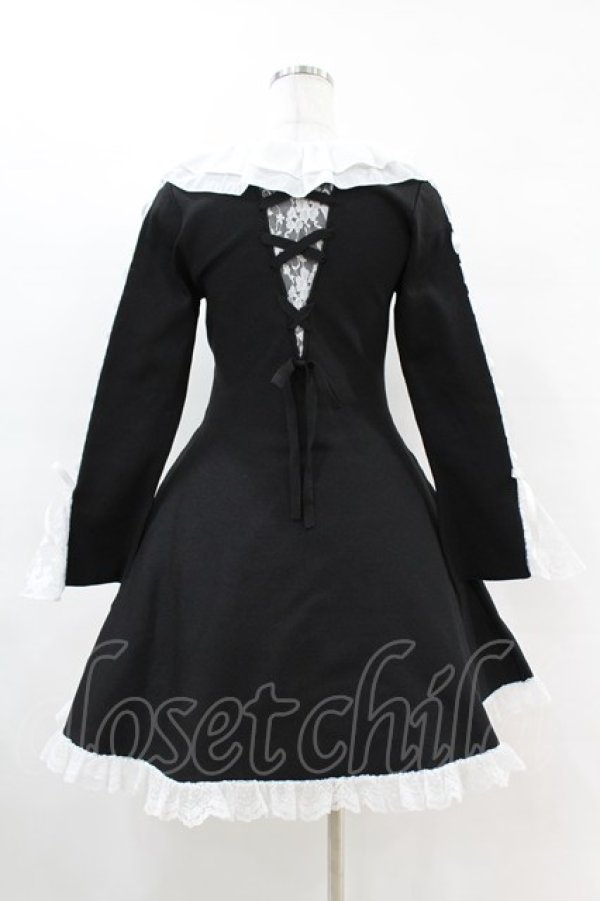 画像2: mellfy memory / Precious memories flare ニットワンピース M BLACK H-25-04-15-1034-0-OP-NS-ZH (2)