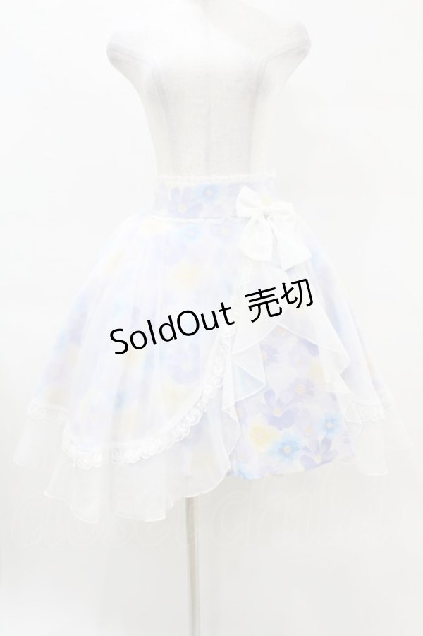 画像1: mellfy memory / Happiness Floraスカート S BLUE H-25-04-15-1039-0-SK-NS-ZH (1)