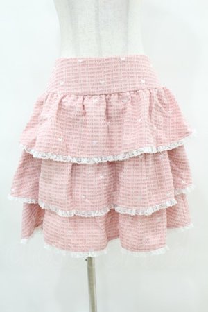 画像: mellfy memory / Fancy Heart tweedスカート M PINK H-25-04-15-1045-0-SK-NS-ZH