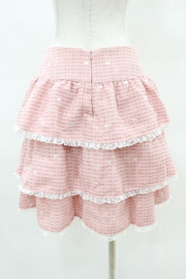 画像2: mellfy memory / Fancy Heart tweedスカート M PINK H-25-04-15-1045-0-SK-NS-ZH (2)