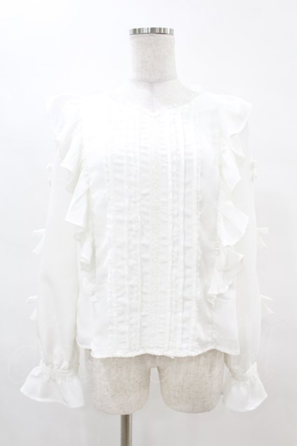 画像1: mellfy memory / Love classy Ribbonブラウス M WHITE H-25-04-15-1052-0-BL-NS-ZH (1)