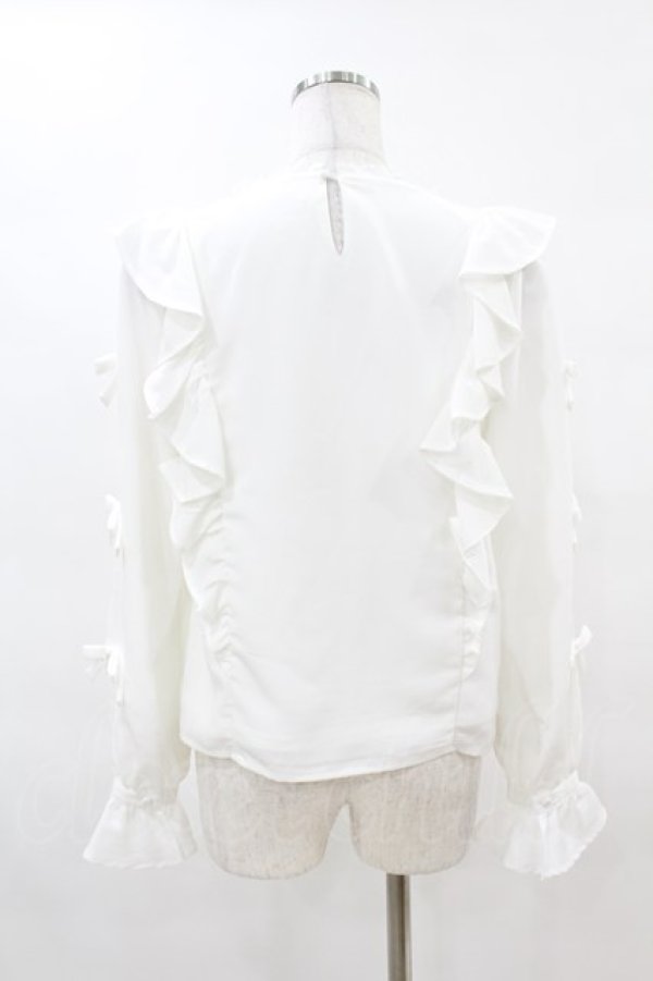 画像2: mellfy memory / Love classy Ribbonブラウス M WHITE H-25-04-15-1052-0-BL-NS-ZH (2)