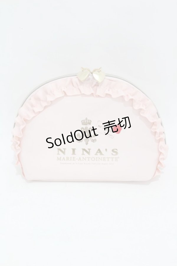 画像1: m petit by misako / NINA'Sコラボラウンドポーチ  ピンク H-25-04-15-1012-LO-ZA-NS-ZH (1)