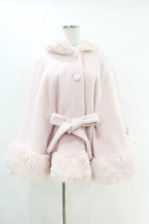画像: mellfy memory / Milky Sugar ribbon poncho コート M PINK H-25-04-15-1014-0-CO-NS-C042