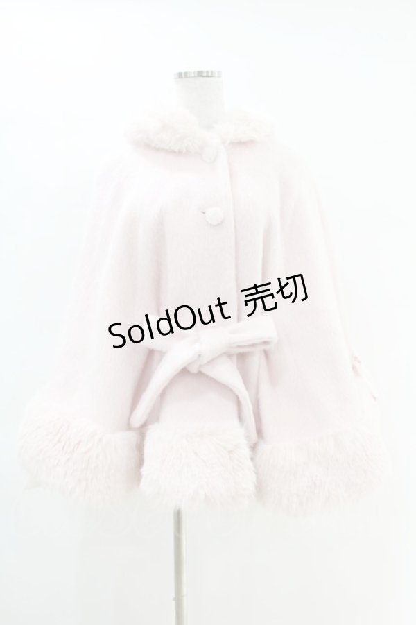 画像1: mellfy memory / Milky Sugar ribbon poncho コート M PINK H-25-04-15-1014-0-CO-NS-ZT-C042 (1)