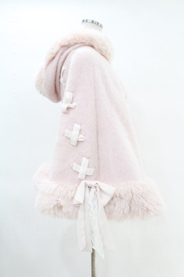 画像3: mellfy memory / Milky Sugar ribbon poncho コート M PINK H-25-04-15-1014-0-CO-NS-C042 (3)