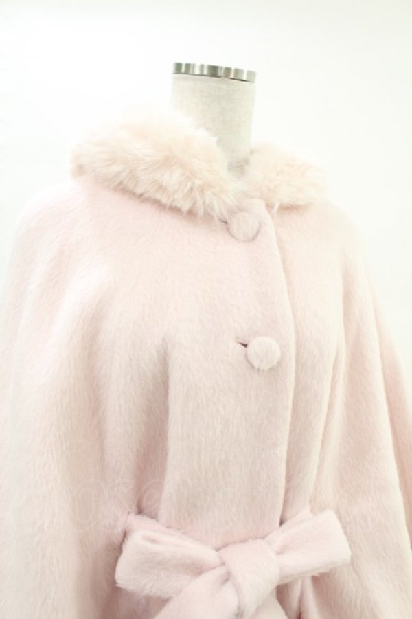 画像4: mellfy memory / Milky Sugar ribbon poncho コート M PINK H-25-04-15-1014-0-CO-NS-C042 (4)