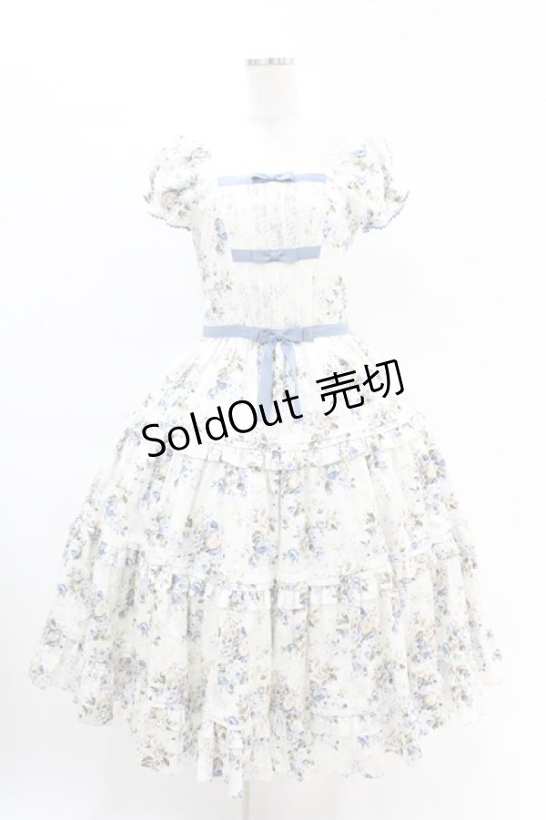 画像1: Victorian maiden / ロココブーケリボンティアードロングドレス FREE ブルー H-25-04-15-1018-CL-OP-NS-ZH (1)
