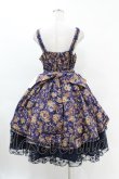 画像2: metamorphose / 【プラスサイズ】ゴブラン風くまちゃんレースアップフリルジャンパースカート プラスサイズ ネイビー H-25-04-15-1022-ME-OP-NS-ZH (2)