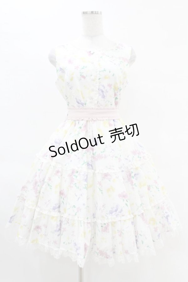 画像1: mellfy memory / Charm me floralワンピース M WHITE H-25-04-15-1024-0-OP-NS-ZH (1)