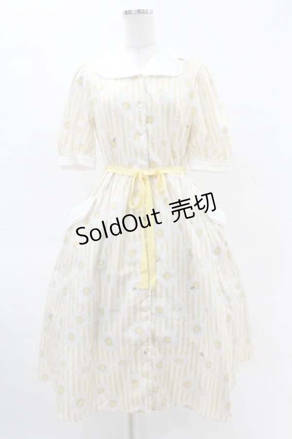画像1: Melody BasKet / Marguerite honey beeワンピース  イエロー H-25-04-15-018-LO-OP-KB-ZH (1)