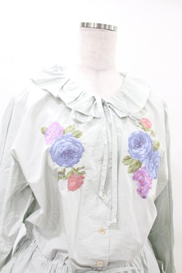 画像4: Jane Marple Dans Le Salon / Jardin Des Fleurs Embroideryドレス  ミント H-25-04-15-019-JM-OP-KB-ZH (4)