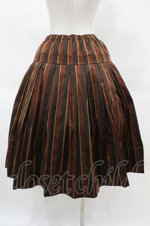 画像2: Jane Marple / Regimental stripe gored skirt M ブラウン H-25-04-15-023-JM-SK-KB-ZT101 (2)