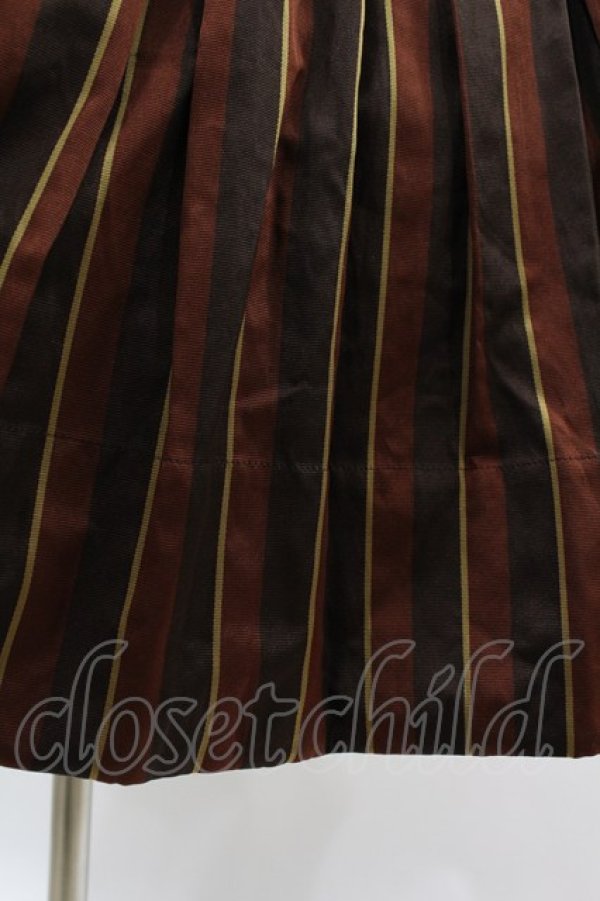 画像4: Jane Marple / Regimental stripe gored skirt M ブラウン H-25-04-15-023-JM-SK-KB-ZT101 (4)