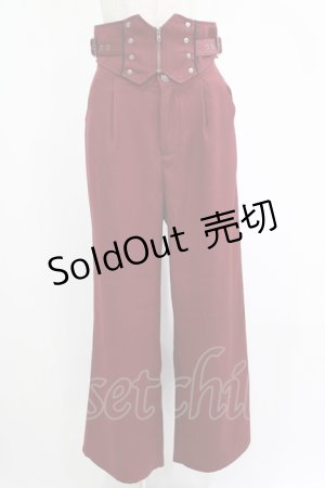 画像: axes femme / コルセットベルトデザインパンツ M ワイン H-25-04-16-041-AX-PA-NS-ZH