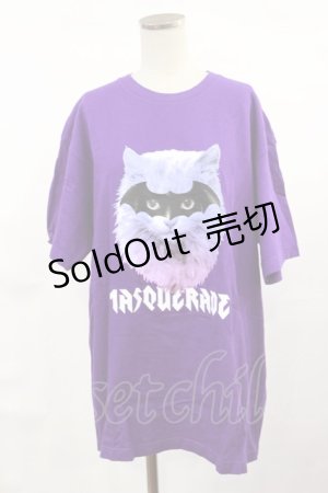 画像: LISTEN FLAVOR / マスカレードキャットTシャツ  パープル H-25-04-16-1015-PU-TO-KB-ZH