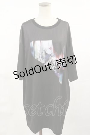 画像: NieR Clothing / プリントTシャツ F 黒 H-25-04-16-1023-PU-TO-KB-ZH