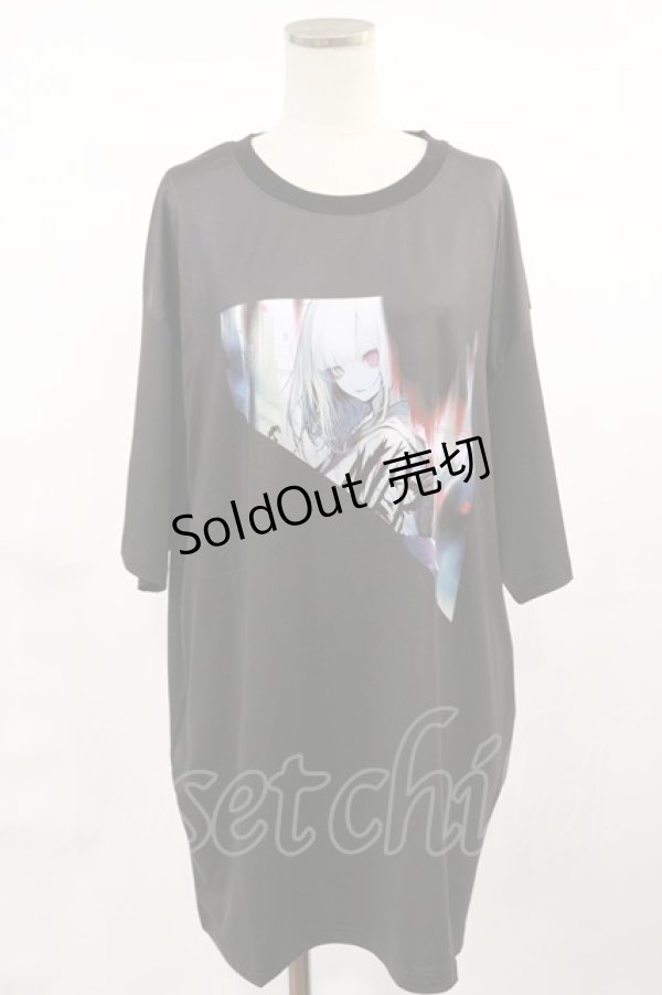 画像1: NieR Clothing / プリントTシャツ F 黒 H-25-04-16-1023-PU-TO-KB-ZH (1)