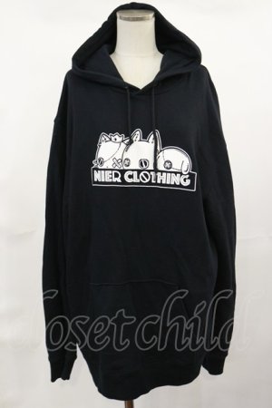 画像: NieR Clothing / プリントプルパーカー  黒 H-25-04-16-1029-PU-TO-KB-ZH