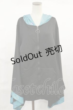 画像: NieR Clothing / 着物風袖ZIPパーカー  黒 H-25-04-16-1030-PU-TO-KB-ZH