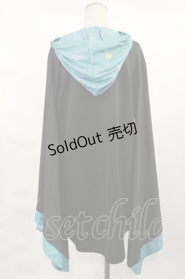 画像2: NieR Clothing / 着物風袖ZIPパーカー  黒 H-25-04-16-1030-PU-TO-KB-ZH (2)