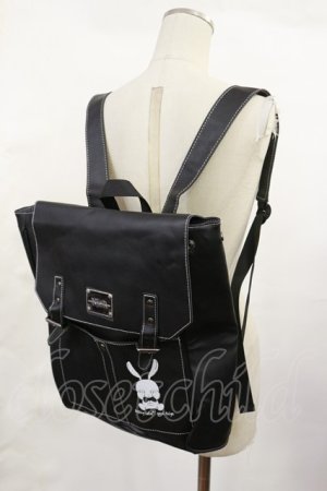 画像: NieR Clothing / プリントBACK PACK  黒 H-25-04-16-1032-PU-BG-KB-ZH