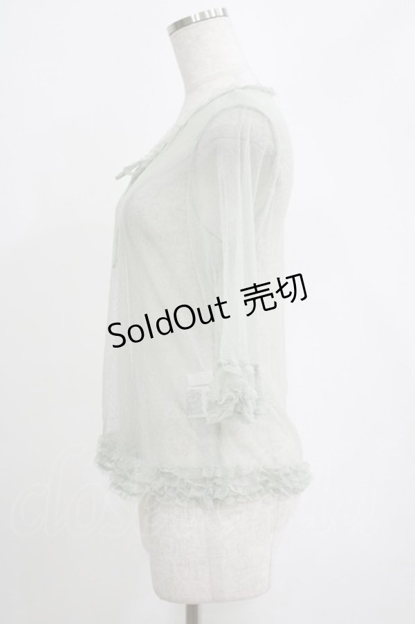 画像2: PINK HOUSE / ドットチュールトップス Free グリーン H-25-04-16-060-LO-TO-NS-ZH (2)