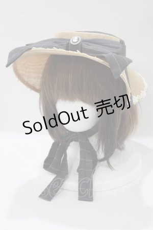 画像: Miss Point（海外ロリータブランド） / 薔薇人形 帽子  グレー/ストライプ H-25-04-16-082-EL-AC-NS-ZH