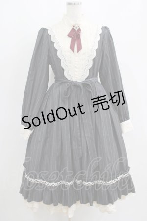 画像: Miss Point（海外ロリータブランド） / 薔薇人形ワンピース XL グレー/ストライプ H-25-04-16-008-EL-OP-NS-ZH