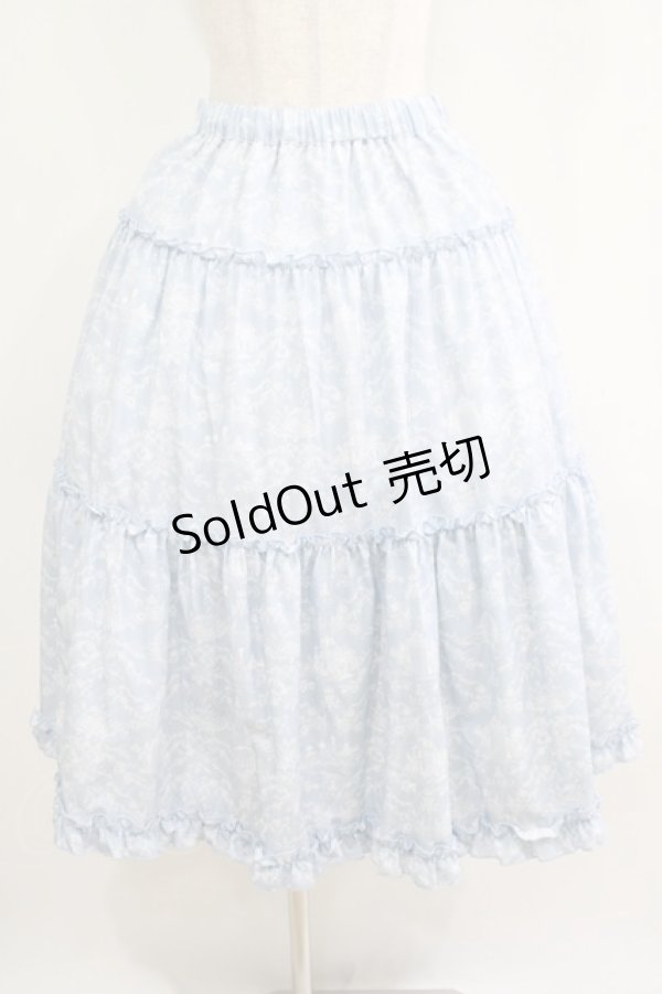 画像1: m petit by misako / NINA'Sコラボスカート L サックス/アイボリー リバーシブル H-25-04-16-023-LO-SK-NS-ZH (1)