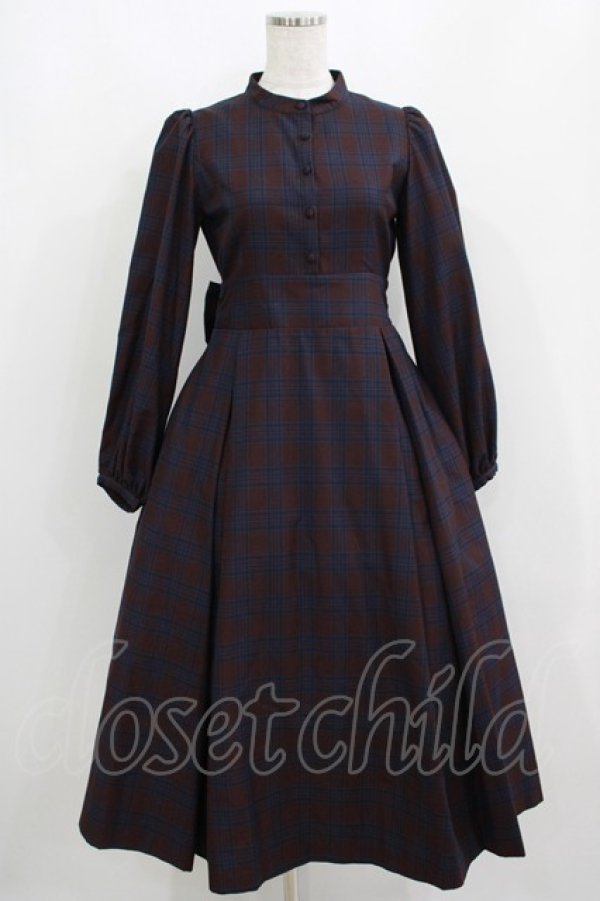 画像1: Maison de FLEUR Petite Robe canone / ニナのお茶会ワンピース S Bordeaux H-25-04-16-024-EL-OP-NS-ZH (1)