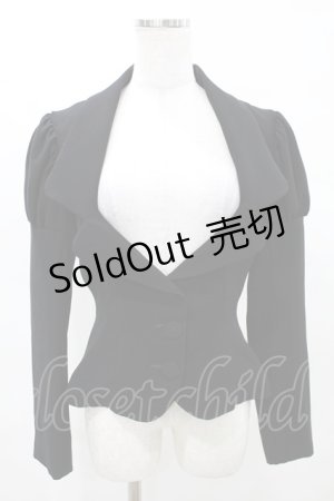 画像: Na+H / パフジャケット  黒 H-25-04-17-030-PU-JA-KB-ZH
