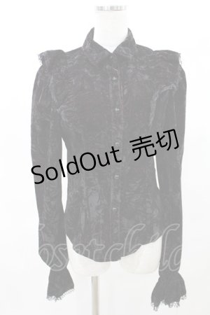画像: PUNK RAVE / Nightshade Womens Gothic Velvet Blouse  ボルドー×ブラック H-25-04-17-032-PU-BL-KB-ZH