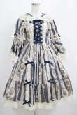 画像1: metamorphose / アンティークブーケ姫袖ワンピース サイズ1 クラシックブルー H-25-04-17-1001-ME-OP-NS-ZH (1)