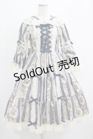 画像: metamorphose / アンティークブーケ姫袖ワンピース サイズ1 クラシックブルー H-25-04-17-1001-ME-OP-NS-ZH