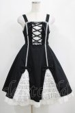 画像1: Angelic Pretty / レースアップ裾フリルジャンパースカート Free ブラック H-25-04-17-1005-AP-OP-NS-ZH (1)