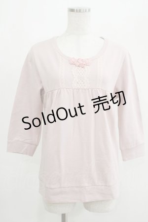 画像: PINK HOUSE / フラワーモチーフトップス L ピンク H-25-04-17-1052-LO-TO-NS-ZH