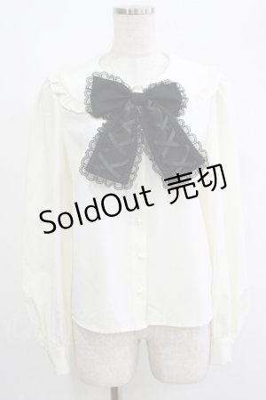 画像: Jamie エーエヌケー / スピンドルリボンブラウス M オフ H-25-04-17-1053-LO-BL-NS-ZH