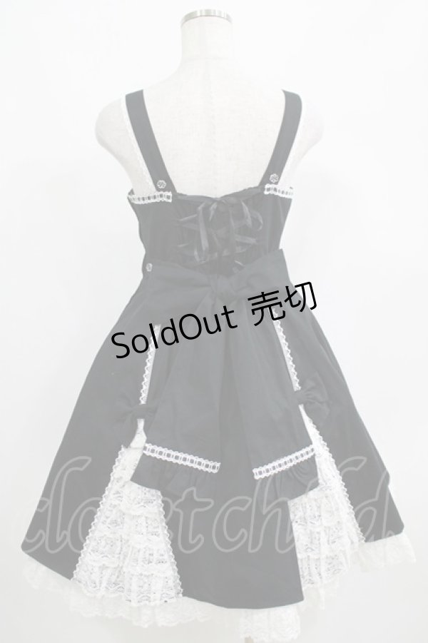画像3: Angelic Pretty / レースアップ裾フリルジャンパースカート Free ブラック H-25-04-17-1005-AP-OP-NS-ZH (3)