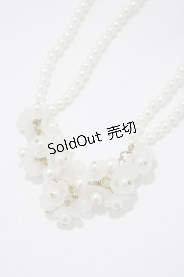 画像1: an another angelus / フラワーパールネックレス  WHITE H-25-04-17-1070-CA-AC-NS-ZH (1)