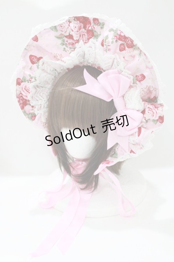 画像1: BABY,THE STARS SHINE BRIGHT / シュガーブーケ〜永遠の乙女の憧れ〜柄ボンネット  ピンク H-25-04-17-1075-BA-AC-NS-ZH (1)