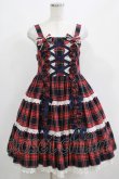 画像1: Angelic Pretty / タータンチェック肩リボンジャンパースカート Free ネイビー H-25-04-17-1007-AP-OP-NS-ZH (1)