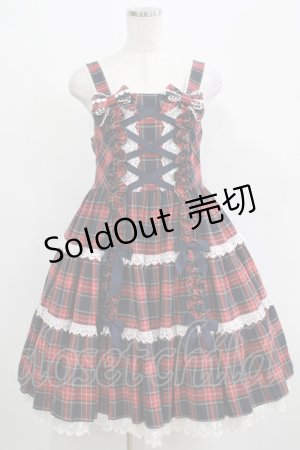 画像: Angelic Pretty / タータンチェック肩リボンジャンパースカート Free ネイビー H-25-04-17-1007-AP-OP-NS-ZH