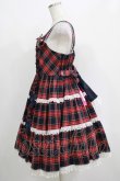 画像2: Angelic Pretty / タータンチェック肩リボンジャンパースカート Free ネイビー H-25-04-17-1007-AP-OP-NS-ZH (2)