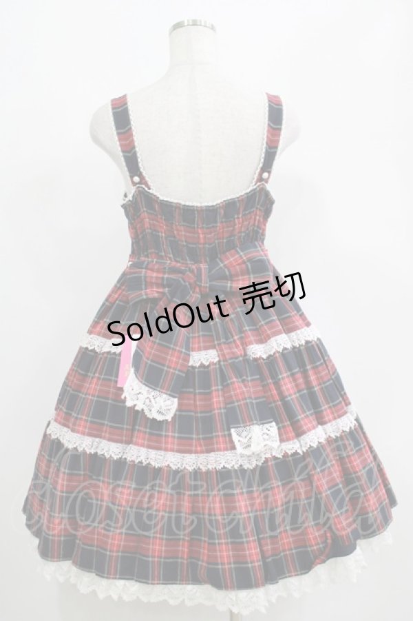 画像3: Angelic Pretty / タータンチェック肩リボンジャンパースカート Free ネイビー H-25-04-17-1007-AP-OP-NS-ZH (3)